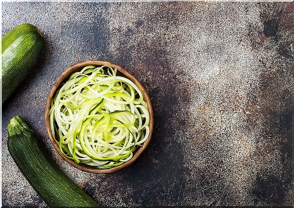 Spaghetti made from zucchini