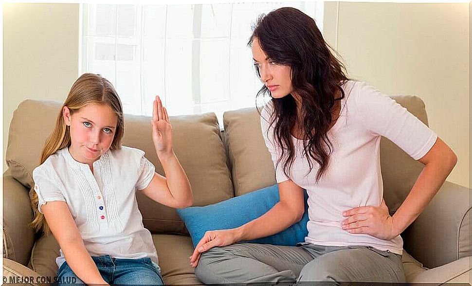 Mother scolds, daughter rebels