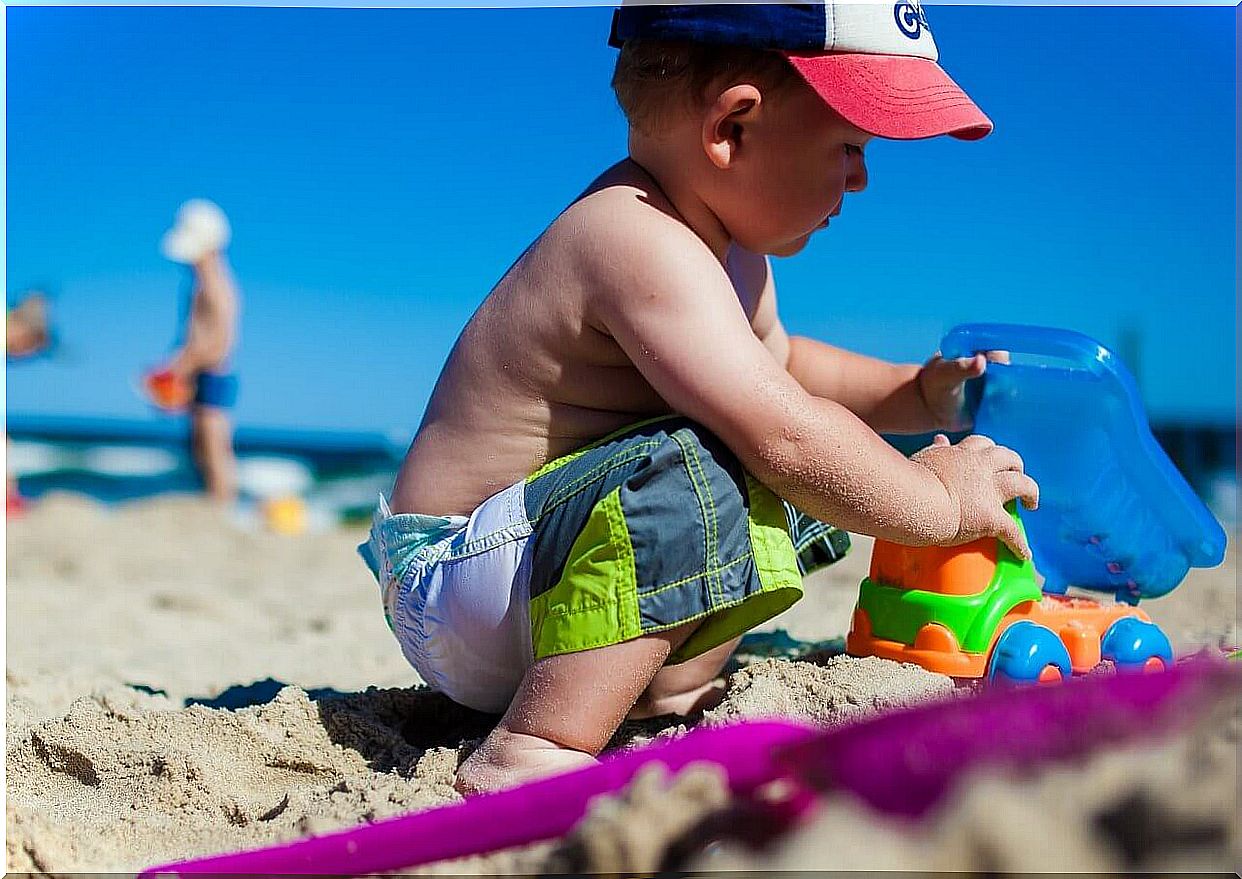 Beach vacation with child