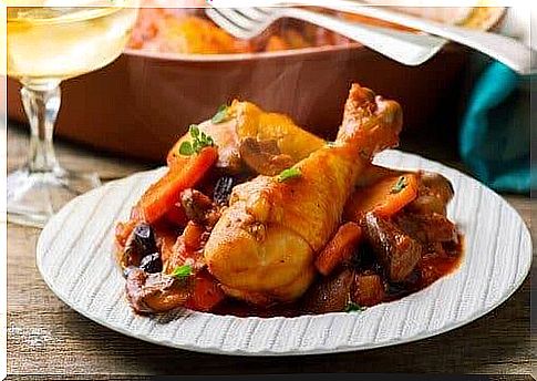 Chicken with citrus and carrots