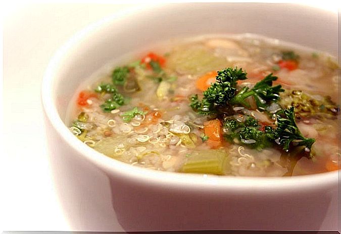 Vegetable soup with quinoa