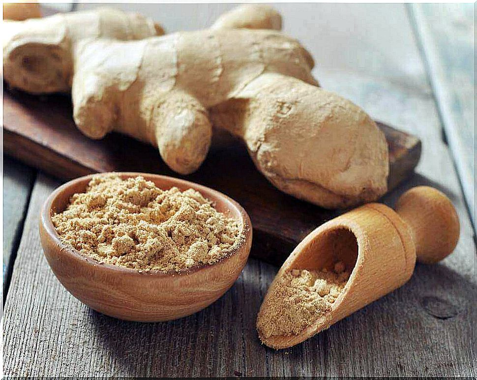 Ginger helps against stressed feet